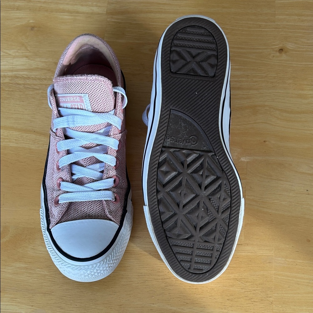 Converse Pink Canvas Sneakers with White Accents